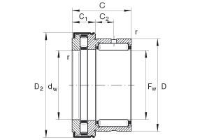 NKXR..z-滾針與推力圓柱滾子組合軸承 有罩殼
